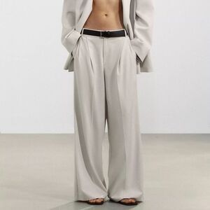 ZARA DOUBLE PLEAT BELTED PANTS